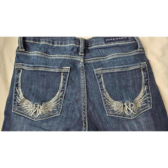 Rock & Republic Women's Dark Wash Denim Kasandra Bootcut Jeans Size 6M - Picture 6 of 10